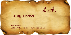 Lulay Andos névjegykártya